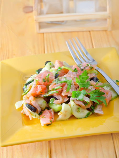 salad with salmon Stock photo © tycoon