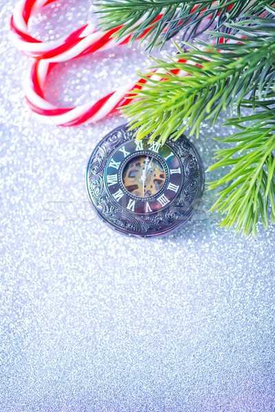 Navidad decoración reloj mesa verde oro Foto stock © tycoon