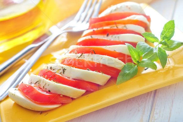 Caprese vers salade tomaat mozzarella blad Stockfoto © tycoon