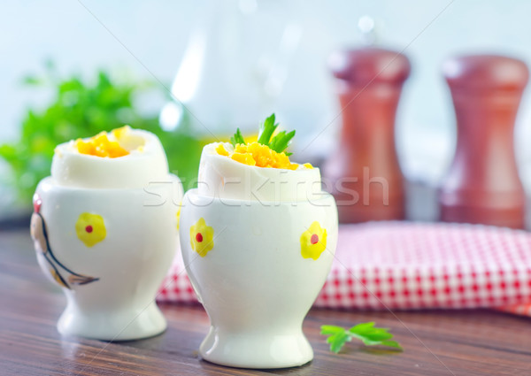 Főtt tojások húsvét fény tojás konyha Stock fotó © tycoon