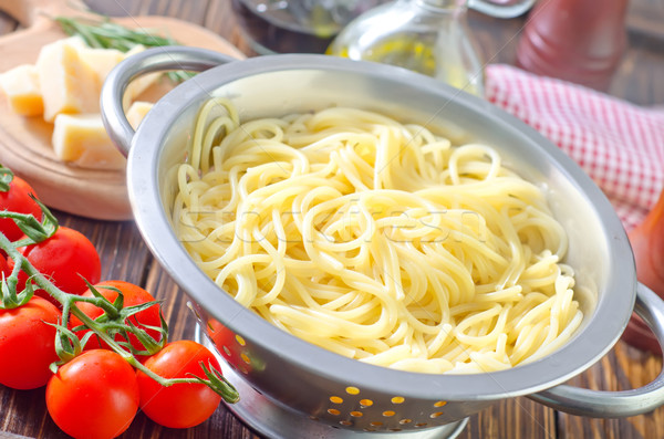 Spagetti kırmızı makarna buğday fotoğraf pişirme Stok fotoğraf © tycoon