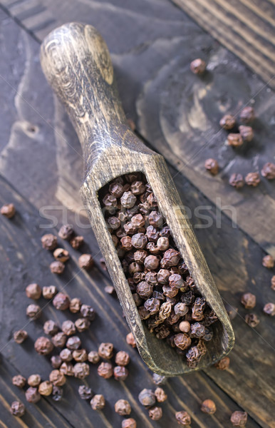 Czarny pieprz żywności drewna czarny gotowania indian Zdjęcia stock © tycoon