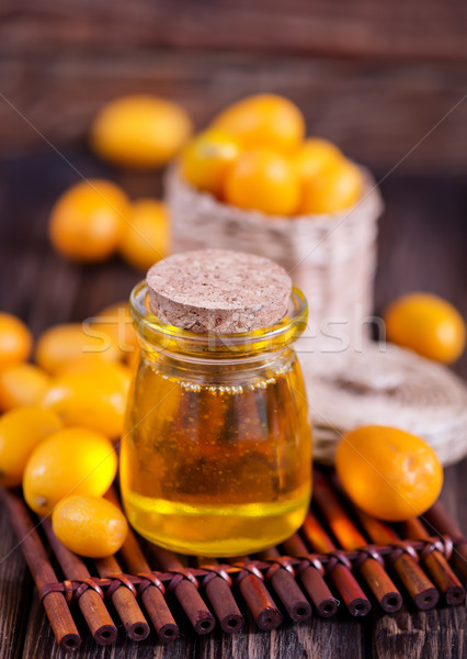 油 銀行 木桌 食品 水果 橙 商業照片 © tycoon