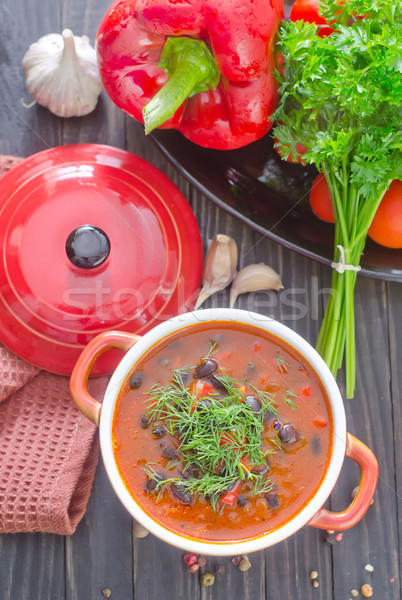 豆湯 食品 紅色 肉類 西紅柿 熱 商業照片 © tycoon