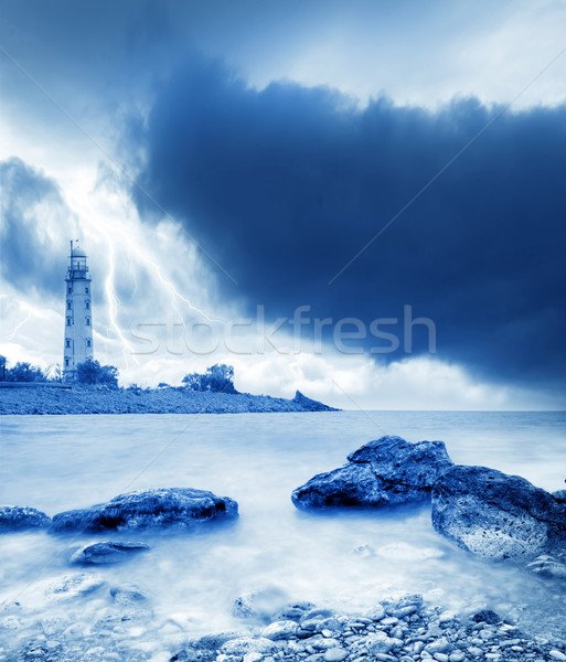Zdjęcia stock: Burzy · morza · czarny · wybrzeża · niebo · plaży