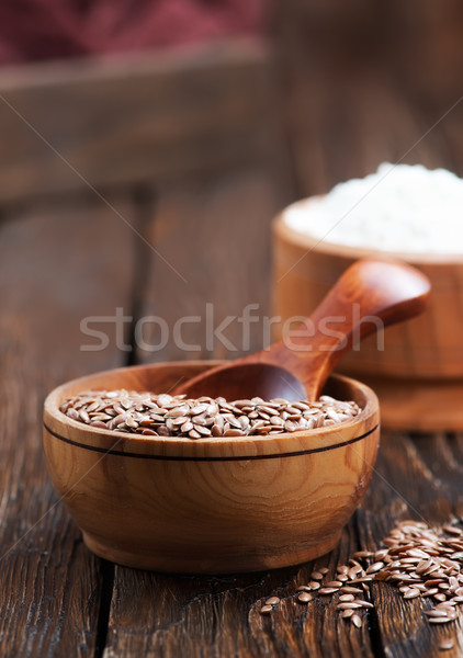 flax seed and flour Stock photo © tycoon