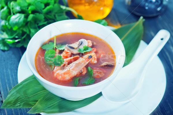 新鮮な アジア スープ ボウル 表 草 ストックフォト © tycoon