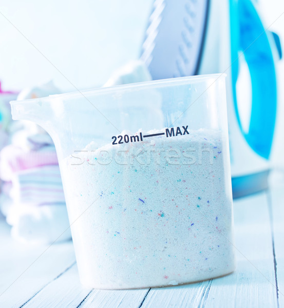 Detergente lavanderia rondella donna blu bagno Foto d'archivio © tycoon