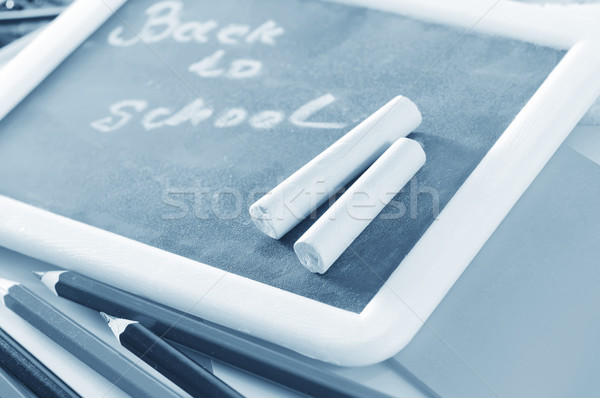 Schoolbenodigdheden potlood college klasse billboard Blackboard Stockfoto © tycoon