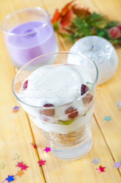 yogurt and oat flakes Stock photo © tycoon