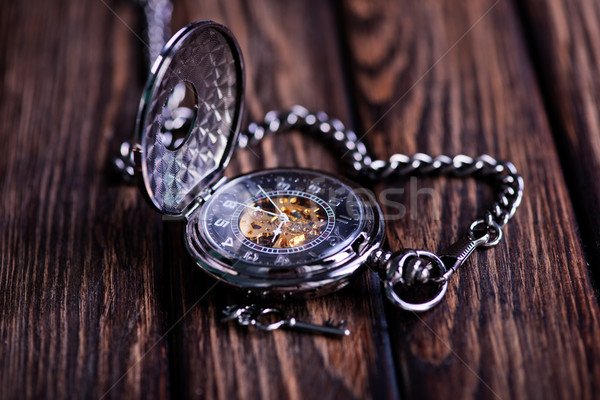 Foto d'archivio: Vintage · orologio · da · tasca · clessidra · sabbia · timer · simboli