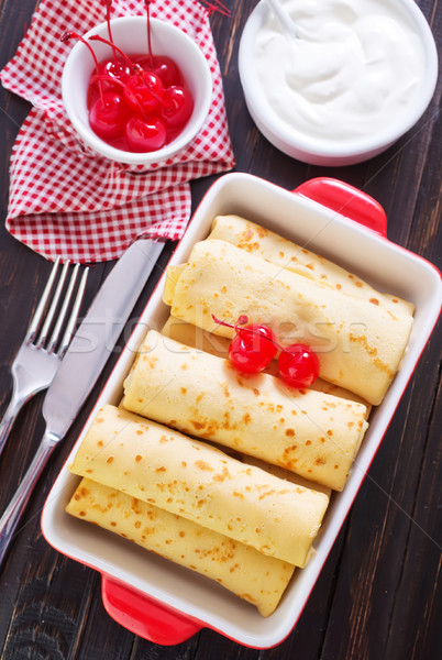 pancakes with cherry Stock photo © tycoon
