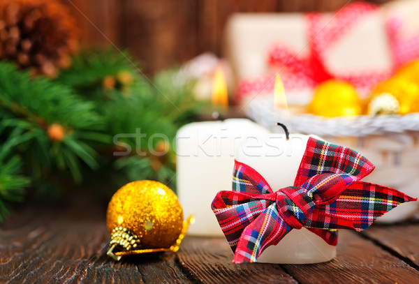 Velas fita tabela natal decoração morte Foto stock © tycoon