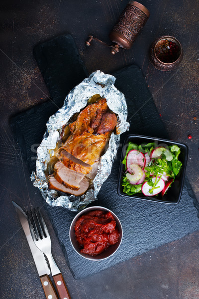 Foto stock: Carne · especias · alimentos · comer · almuerzo