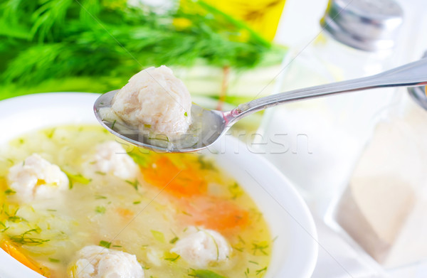 Fresco sopa carne comida restaurante Foto stock © tycoon