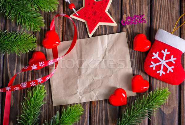 Noël décoration vieux papier note fond lettre [[stock_photo]] © tycoon