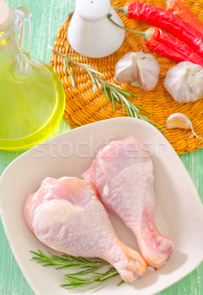 сырой куриные ног домой фон таблице Сток-фото © tycoon