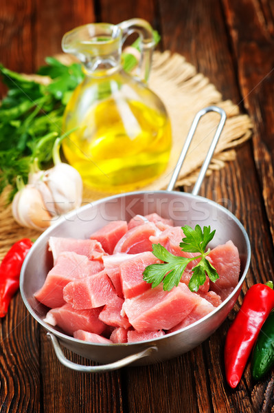 Crudo carne pan mesa mar rojo Foto stock © tycoon