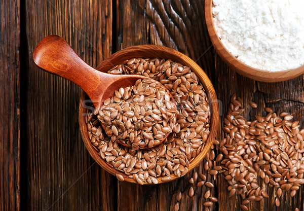flax seed and flour Stock photo © tycoon
