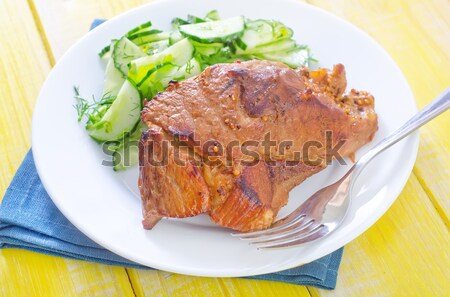 mashed potato and fried meat Stock photo © tycoon