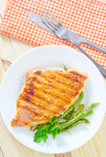fried fish with green beans Stock photo © tycoon