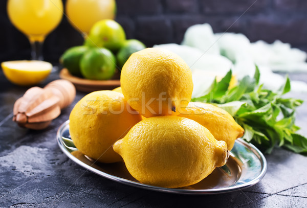 Citroenen mint ingrediënten vers water voedsel Stockfoto © tycoon