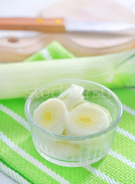 Póréhagyma étel egészség konyha zöld saláta Stock fotó © tycoon