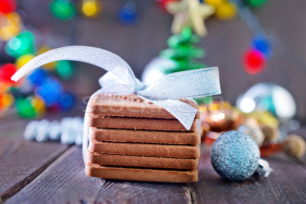 Stock fotó: Karácsony · sütik · dekoráció · fa · asztal · fák · torta