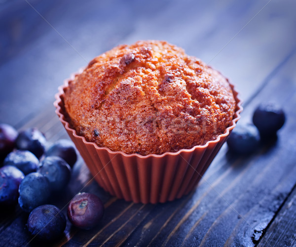 Foto stock: Muffin · arándano · alimentos · frutas · fondo · desayuno