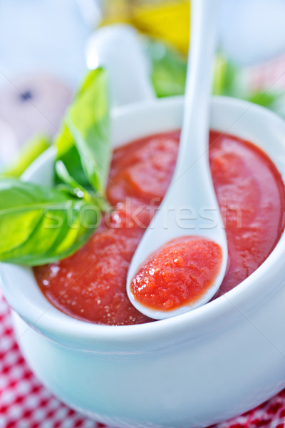 Salsa di pomodoro alimentare pasta coltello Cup cottura Foto d'archivio © tycoon