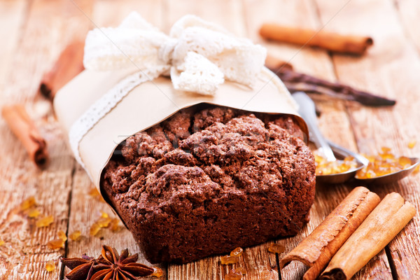 Pastel de chocolate especias mesa alimentos fiesta fondo Foto stock © tycoon