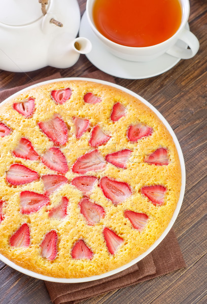 pie with strawberry Stock photo © tycoon