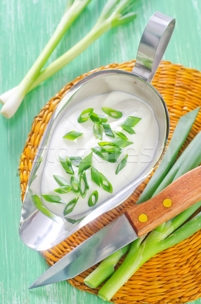 sour cream with onion Stock photo © tycoon