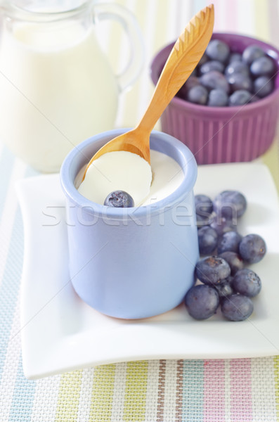 yogurt with blueberry Stock photo © tycoon