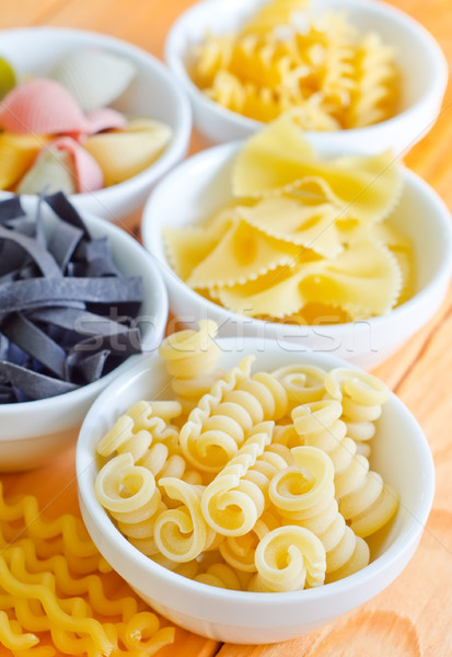 Raw pasta, different kaind from color pasta Stock photo © tycoon