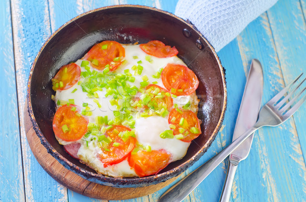 Frito ovos fresco tomates casa ovo Foto stock © tycoon