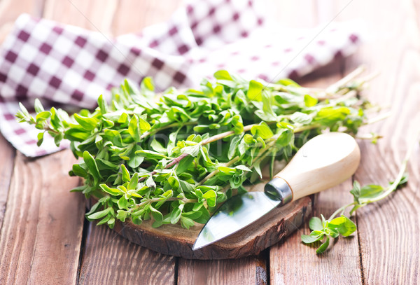 marjoram on a wooden rustic table Stock photo © tycoon