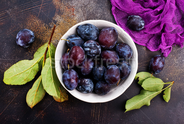 Stock photo: fresh plums