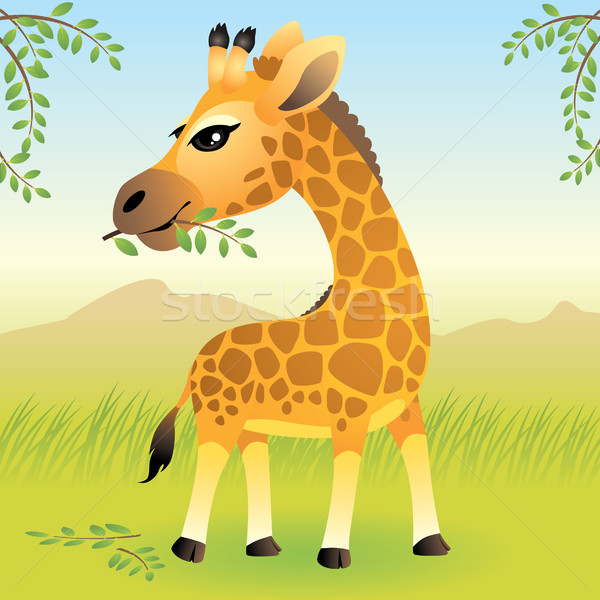 Girafe illustration plus animaux portefeuille Photo stock © UltraPop