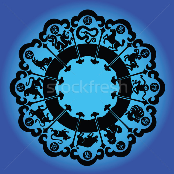 [[stock_photo]]: Chinois · horoscope · illustration · célébrer · art