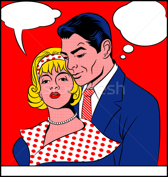 Pop art amoureux peinture couple amour homme [[stock_photo]] © UltraPop