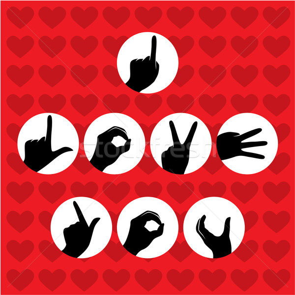 Sevmek tebrik kartı kart parmak romantizm yaratıcı Stok fotoğraf © UltraPop