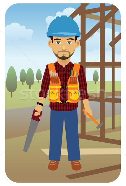 Trabajador de la construcción herramientas imagen mi profesión negocios Foto stock © UltraPop