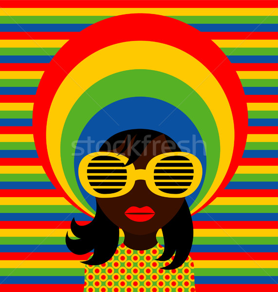 [[stock_photo]]: âme · fille · rétro · lunettes · de · soleil · design