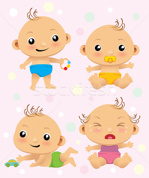 Baby cute wektora cartoon zestaw nowego Zdjęcia stock © UltraPop