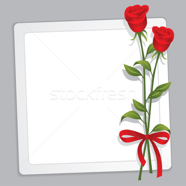 愛 招待 白紙 2 赤いバラ バレンタインデー ストックフォト © UltraPop