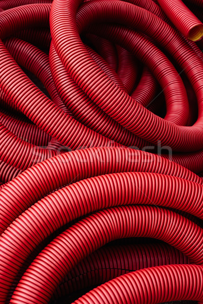 Stock fotó: Piros · csövek · ipari · műanyag · textúra · építkezés
