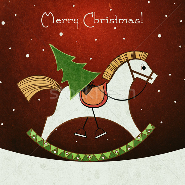 Merry Christmas Retro Style Greeting Card Stock photo © ultrapro