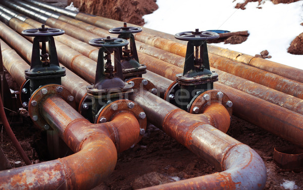 Oil and gas pipe line valves Stock photo © ultrapro