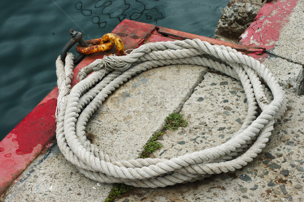 Starych liny dok wody morza Zdjęcia stock © ultrapro
